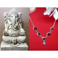 Bijoux indiens argent - Collier indien Améthyste